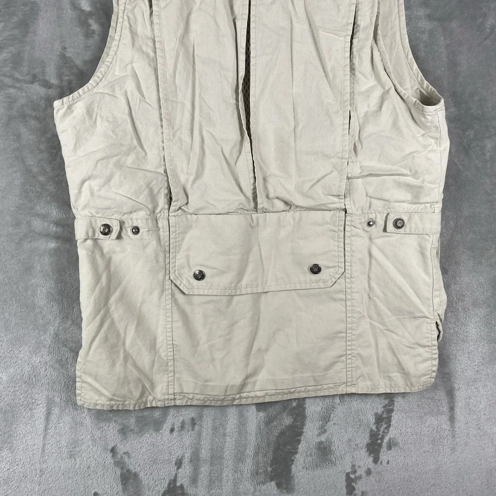 Vintage Banana Republic Safari Vest Mens XS Tan Utility Multi Pocket Fishing 90s